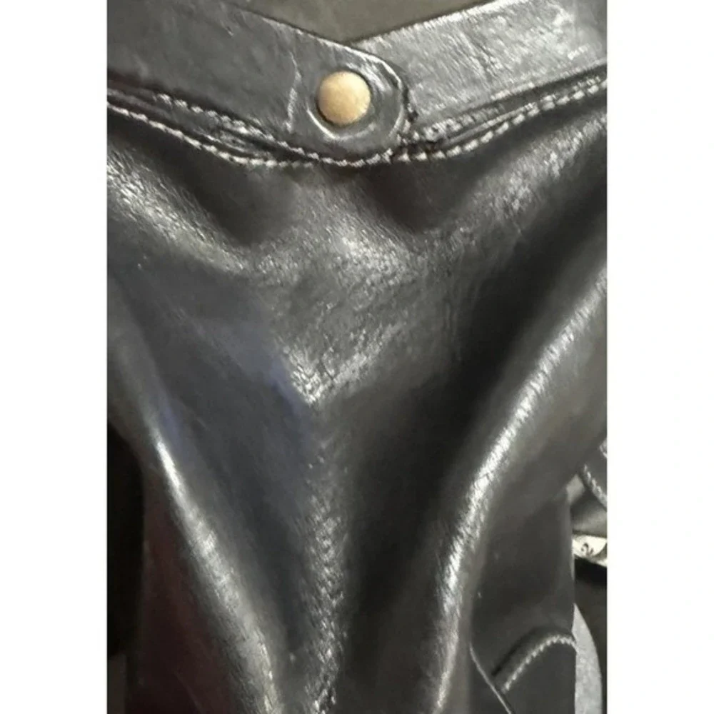 Vtg Talbots Shoulder Bag Black Leather  Shoulder Strap Y2K‎ Hobo